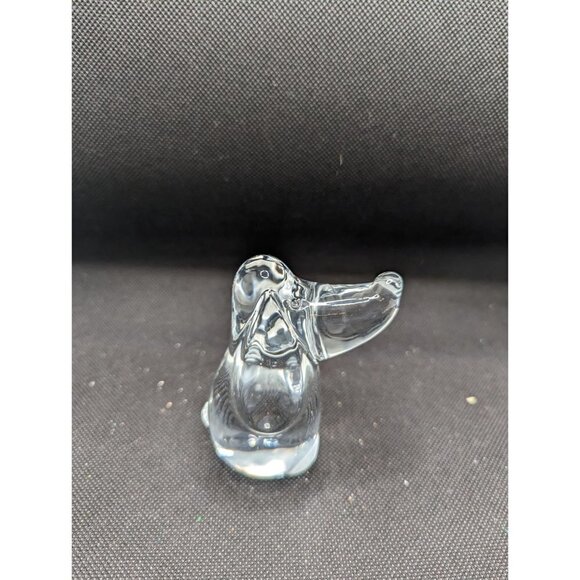 Vintage grynnen barret Basset Hound Glass Clear Figurine Paperweight 4 inch - Picture 5 of 7